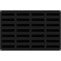 Stampo sessantaquaranta Stripe Eclair SQ083 Silikomart: teglia in silicone nero per 28 barrette quadrate da 13 x 2,8 h 2,8 cm