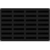 Stampo sessantaquaranta Stripe Eclair SQ083 Silikomart: teglia in silicone nero per 28 barrette quadrate da 13 x 2,8 h 2,8 cm