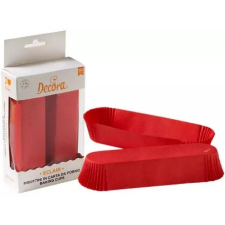 Set 60 pirottini rossi eclair in carta da forno antiaderente da 135x35 h 25 mm da Decora