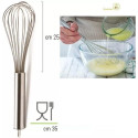 Frusta in acciaio inox lunga 35 cm ad archi da Decora