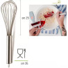 Frusta in acciaio inox lunga 35 cm ad archi da Decora