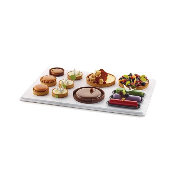 Cake board Silikomart: vassoio o tavola da lavoro in plastica bianca 60x40 h 5,5 cm