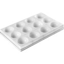 Set 12 stampi zuccotti Tortaflex Zuc bianchi in silicone da 115 mm 400 ml con vassoio 60x40 cm di Silikomart