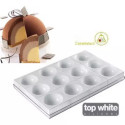 Set 12 stampi zuccotti Tortaflex Zuc bianchi in silicone da 115 mm 400 ml con vassoio 60x40 cm