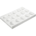 Tor100 h50/15 Silikomart: set 15 stampi tondi round tortaflex bianchi in silicone da 10 cm 389 ml con vassoio 60x40 cm