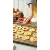 Teglia forata cookies Decora teglia per biscotti metallo antiaderente rose gold line 39,7x27 h 2,4 cm