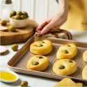 Teglia forata cookies Decora teglia per biscotti e focaccine metallo antiaderente rose gold line 39,7x27 h 2,4 cm