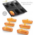 Set 2 stampi Air Plus 03 Mini Plum cake da 4 x 9,5 h 2,5 cm in silicone Silikomart
