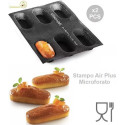 Set 2 stampi Air Plus 03 mini plum cake da 4x9,5 h2,5cm in silicone Silikomart