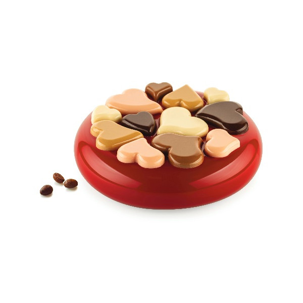 Tender Silikomart stampo silicone per torte con teneri decori cuori ø190 h65 mm
