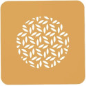 Stencil foglia Silikomart: set 2 stampi in silicone giallo per decoro foglie ⌀100 h 1 mm