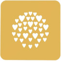Stencil cuore Silikomart stampo silicone giallo decoro cuori ⌀100 h 1 mm - set 2 pz