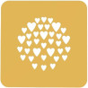 Stencil cuore Silikomart stampo silicone giallo decoro cuori ⌀100 h 1 mm - set 2 pz