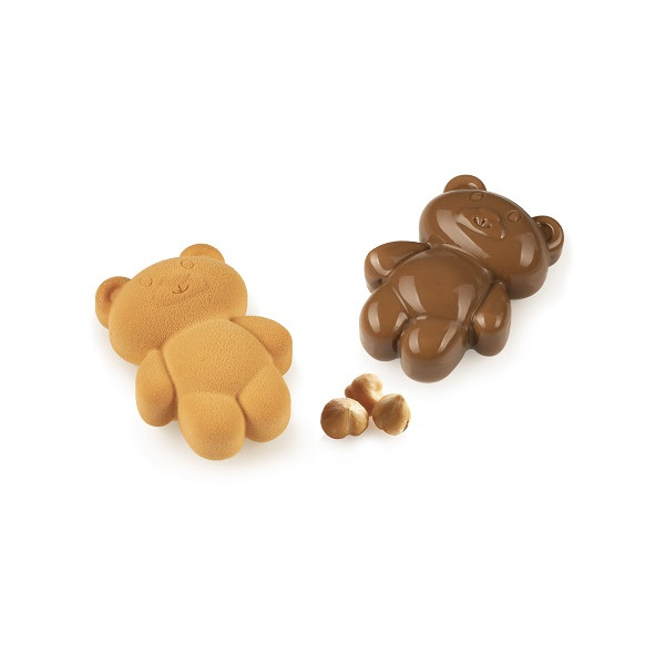 Teddy bear 68 Silikomart: stampo silicone bianco 8 orsetti di peluche 79x56 h 27 mm