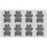 Teddy bear 68 Silikomart: stampo silicone bianco 8 orsetti di peluche 79x56 h 27 mm