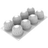 Harmony 150 Silikomart: stampo in silicone bianco per 8 semifreddi ⌀60 h 67 mm