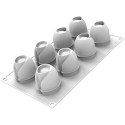 Taki 100 Silikomart: stampo in silicone bianco per 8 mousse e semifreddi, cascate di ø50 h 70 mm