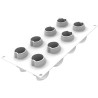 Taki 100 Silikomart: stampo in silicone bianco per 8 mousse e semifreddi, cascate di ø50 h 70 mm