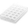 Quadro 01 Silikomart: stampo tritan per 24 cioccolatini a base quadrata di dimensioni 25x25 h 15 mm Quadro 01 Silikomart: stampo tritan per 24 cioccolatini a base quadrata di dimensioni 25x25 h 15 mm