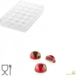 3,1 o 3,5 cm Kit semisfera 01 o 02 cioccolatini ripieni Silikomart: stampo tritan CH013 o CH037+ stampo silicone ICH013 o ICH037