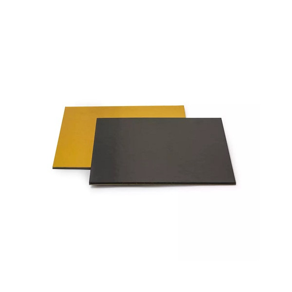 Piatto torta quadrato 32x32 cm, spesso 0,30 cm accoppiato oro e nero da Decora