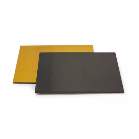 Piatto torta quadrato 32x32 cm, spesso 0,30 cm accoppiato oro e nero da Decora Piatto torta quadrato 32x32 cm, spesso 0,30 cm accoppiato oro e nero da Decora