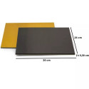 Piatto torta quadrato 24x24 cm, spesso 0,30 cm accoppiato oro e nero da Decora