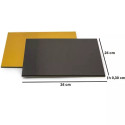 Piatto torta quadrato 24x24 cm, spesso 0,30 cm accoppiato oro e nero da Decora