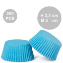 200 Pirottini Muffin in carta azzurri diametro 5 cm altezza 3,2 cm