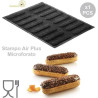 Air Plus 11 Eclair 30x40 Silikomart stampo silicone microforato 16 impronte 25x125xh5 mm Air Plus 11 Eclair 30x40 Silikomart stampo silicone microforato 16 impronte 25x125xh5 mm