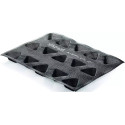 Stampo nero in silicone microforato Air Plus 21 Triangle Silikomart con 15 cavità triangolari