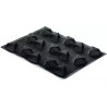 Stampo nero in silicone microforato Air Plus 21 Triangle Silikomart con 15 cavità triangolari