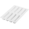 Kit Stripe Eclair 95 Silikomart: stampo in silicone bianco per 8 strisce eclair da 130x28xh8 mm con cutter in plastica Kit Stripe Eclair 95 Silikomart: stampo in silicone bianco per 8 strisce eclair da 130x28xh8 mm con cutter in plastica