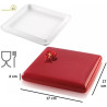 Decor Square 560, stampo quadrato in Silicone bianco Top White di 17 cm, h 2 cm, volume 560 ml di Silikomart Decor Square 560, stampo quadrato in Silicone bianco Top White di 17 cm, h 2 cm, volume 560 ml di Silikomart