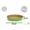 Set 50 stampi crostatine tonde da 100 g in carta da forno verde ø10xh3 cm Set 50 stampi crostatine tonde da 100 g in carta da forno verde ø10xh3 cm