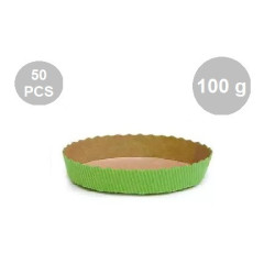 Pirottini per Crostatine in Carta Forno Verde – Mini Tortiere Tonde Ø10cm (Set 50 Pezzi)