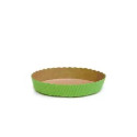 Set 50 stampi crostatine tonde da 100 g in carta da forno verde ø10xh3 cm
