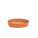 Set 50 stampi crostatine tonde da 100 g in carta da forno arancione ø10xh3 cm