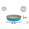 Set 50 stampi crostatine tonde da 100 g in carta da forno blu ø10xh3 cm