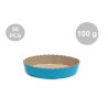Set 50 stampi crostatine tonde da 100 g in carta da forno blu ø10xh3 cm Set 50 stampi crostatine tonde da 100 g in carta da forno blu ø10xh3 cm