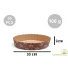 Set 50 stampi crostatine tonde da 100 g in carta da forno marrone ø10xh3 cm