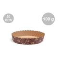 Set 50 stampi crostatine tonde da 100 g in carta da forno marrone ø10xh3 cm