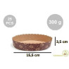 Set 25 stampi crostatine tonde da 300 g in carta da forno marrone ø15,5xh3,5 cm