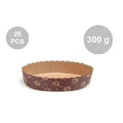 Set 25 stampi crostatine tonde da 300 g in carta da forno marrone ø15,5xh3,5 cm