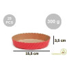 Set 25 stampi crostate tonde da 300 g in carta da forno rossa ø15,5xh3,5 cm