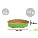 Set 25 stampi croste tonde da 300 g in carta da forno verde ø15,5xh3,5 cm