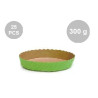 Set 25 stampi croste tonde da 300 g in carta da forno verde ø15,5xh3,5 cm Set 25 stampi croste tonde da 300 g in carta da forno verde ø15,5xh3,5 cm