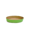 Set 25 stampi croste tonde da 300 g in carta da forno verde ø15,5xh3,5 cm