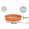 Set 25 stampi crostate tonde da 300 g in carta da forno arancione ø15,5xh3,5 cm