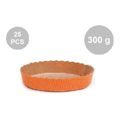Set 25 stampi crostate tonde da 300 g in carta da forno arancione ø15,5xh3,5 cm